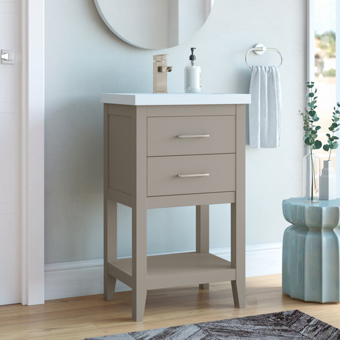 Brayden Studio® Eakins 20'' Single Bathroom Vanity with Porcelain Top